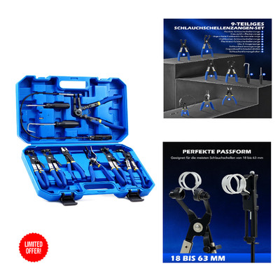 Orion Motor Tech 9tlg Schlauchklemmenzange Set KFZ Werkzeug Bowden
