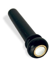Acoustic Guitar Bridge Pin Set 3 degree Slot Ebony MOP dot brass ring