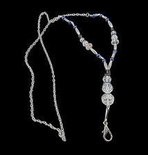 Handmade multifunctional beaded snowman lanyard or necklace