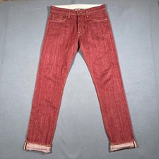 Civilianaire Japanese Selvage Denim Jeans Mens Size 29x34 Red Slim Made in USA