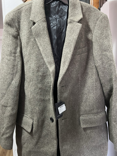 New Club Monaco Trench Coat Size 38 Medium Mens Wool Blend Twill Topcoat Jacket