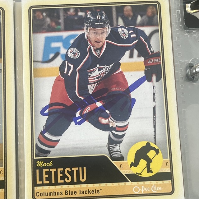 Mark Letestu Signed Autographed 2012–13 O Pee Chee OPC Card Blue Jackets