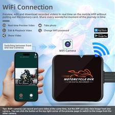 Dash Cam Moto Grandangolare 130° Doppia Fotocamera Anteriore e Posteriore Full H - Miniatura 2