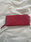 louis vuitton wallets for women authentic red wallet with zipper. — photo 2