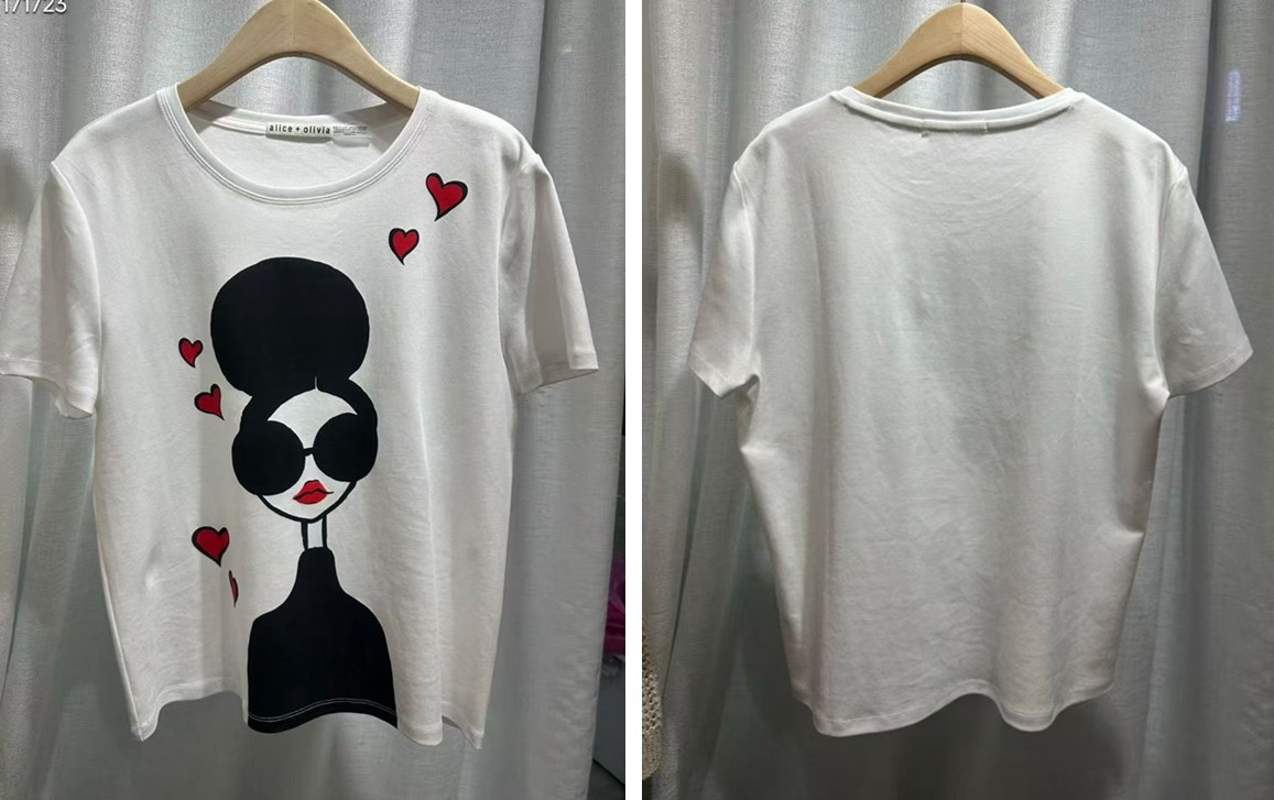 Women Alice + Olivia Round Neck Floral Loose T-shirt Top