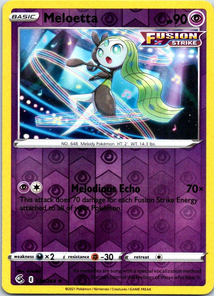 Meloetta 124/264 Reverse Holo SWSH08: Fusion Strike LP Pokemon