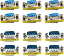 9 Pin RS-232 Adapter Male and Female, 12PCS DB9 Serial Cable Gender Changer
