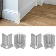 2.2 Inch 2 Inside  2 Outside Self Adhesive Baseboard Corner Blocks Silver 