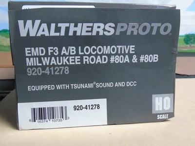 Wathers Proto F7 A-B set, Milwaukee Road #80A & #80B,  both with Tsunami Sound