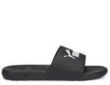 Kids Puma Slides - Cool Cat 2.0 - Black & White Size Uk 7 New Pool Holiday