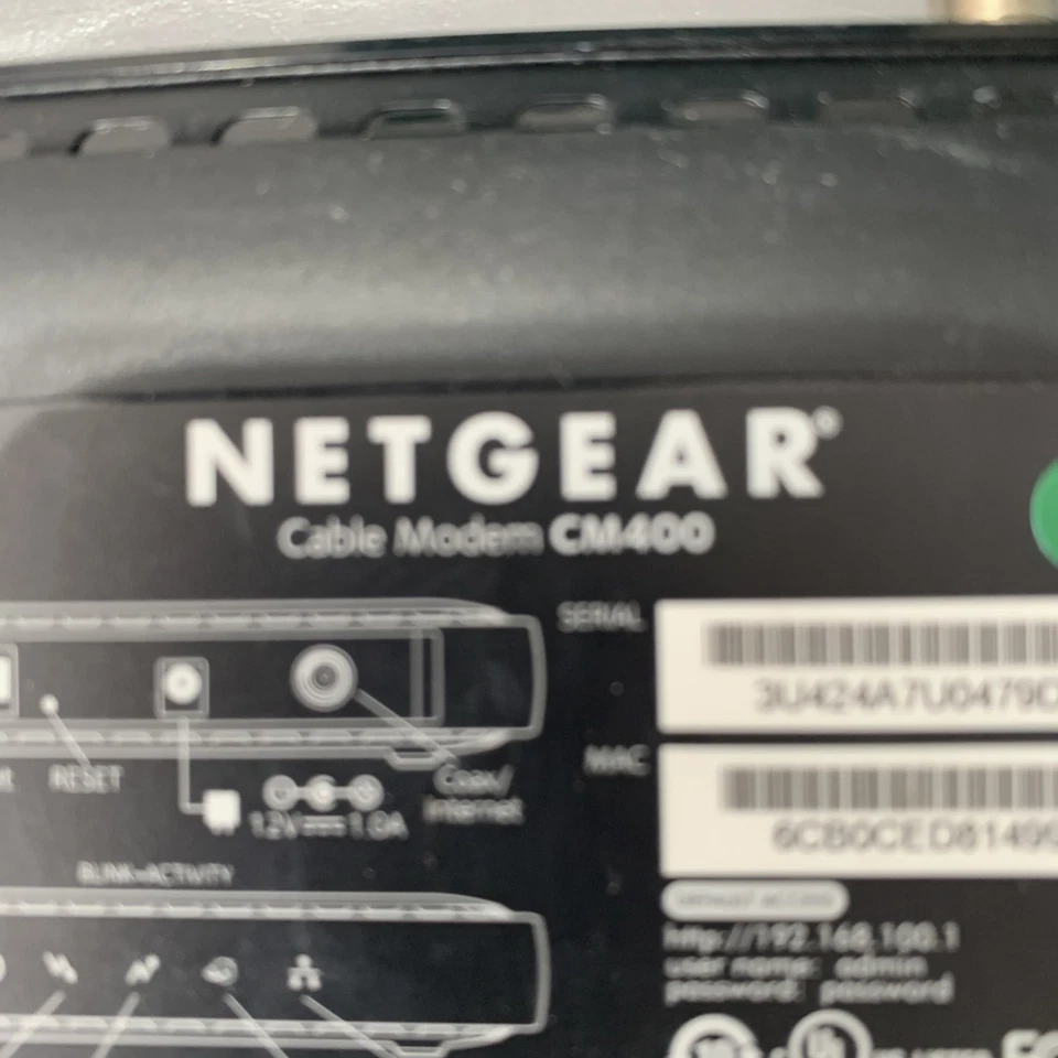 NETGEAR CM400 (Up To 340Mbps) High Speed Cable Modem - Image 4 of 4