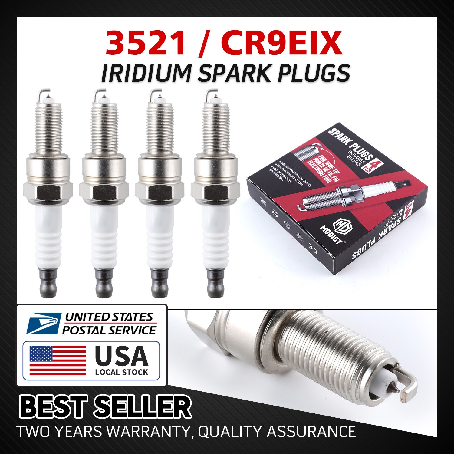 Set of 4 OEM CR9EIX Iridium IX Spark Plug For Suzuki Harley 17-21 M8 Engine 3521