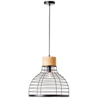 Brilliant Avia Pendelleuchte 47Cm Schwarz/Holz, Metall/Holz, 1X A60, E27, 52 W