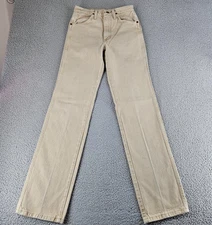 Wrangler Jeans Mens 27x34 Beige Tan 936 Cowboy Cut Slim Straight Western