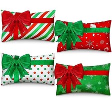 Christmas Pillow Covers 12 x 20 Inch Set of 4 Farmhouse 20" x 12" Pack of 4 