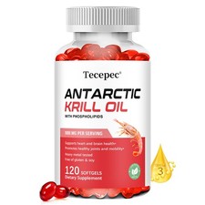 Antarctic Krill Oil Supplements Promotes Skin Hair Joint Health 120 Softgels UK
