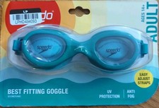 Speedo Adult Boomerang Swim Goggles Adult 14 Anti Fog - High Tide - New