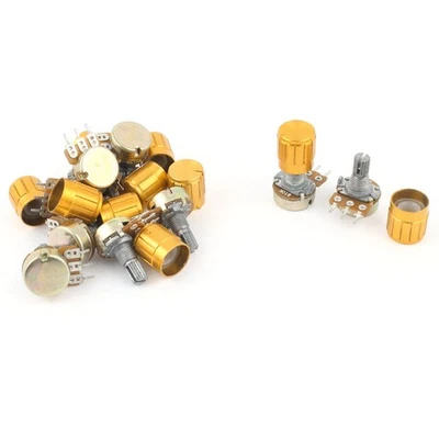 10Stück B10K lineares 10k Ohm Rotary Potentiometer 10KB Pot + Knöpfe - Bild 1 von 2