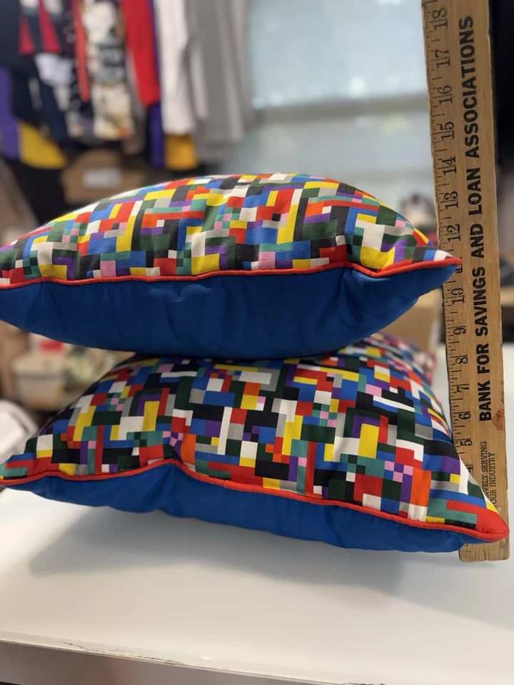 PAIR LEGO x Target Knitted Toss Pillow Yellow/White HTF Colors! COLLECTABLE RARE - Image 3 of 4