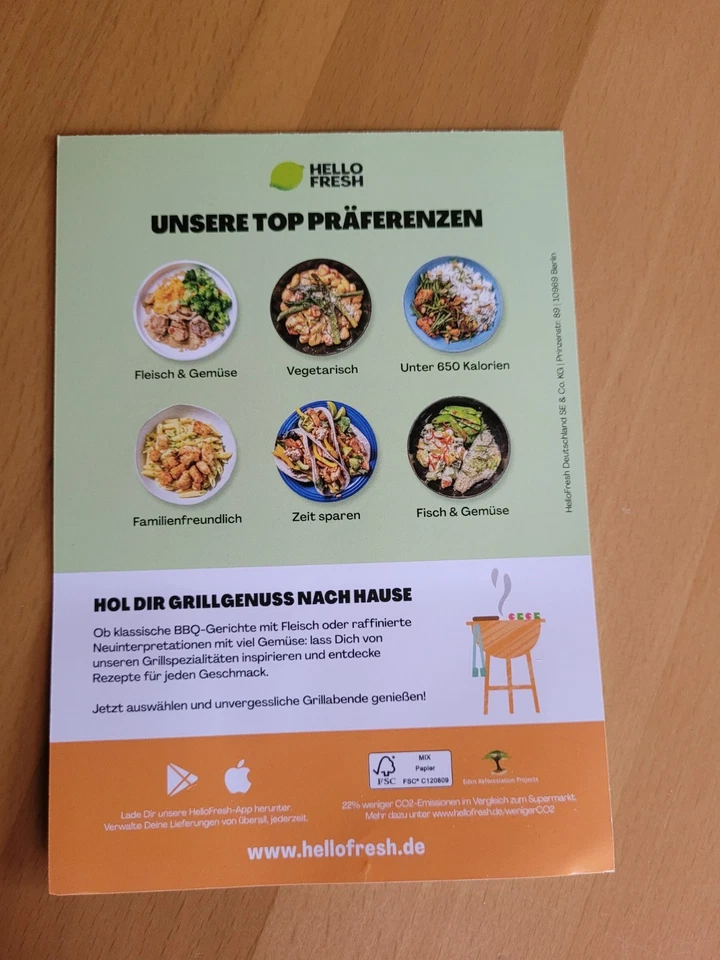 HELLO FRESH @ bis zu 125.- Gutschein @ Geschenkkarte, Kochboxen - Bild 3 von 3