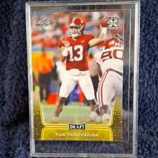 Leaf 2020 Leaf Draft Tua Tagovailoa Rookie Alabama Crimson Tide Card #02. rookie card picture