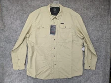 Wrangler ATG Shirt Mens 2XL Khaki Beige Long Sleeve Utility Convertible Outdoor