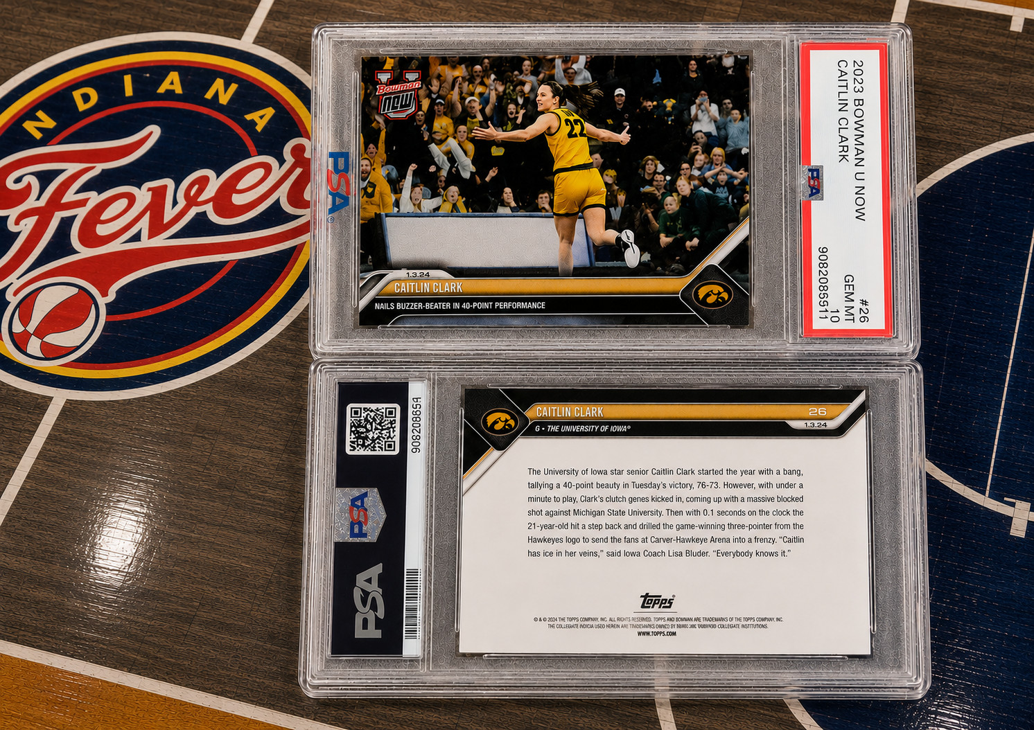 Graded 2023 Topps Bowman U Now Caitlin Clark #26 Rookie Basketball Card PSA 10