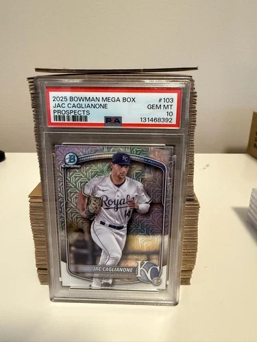 2025 Bowman Jac Caglianone Mega Box Mojo Refractor Prospects PSA 10 #BCP-103