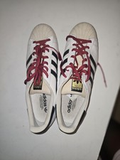 Adidas Originals Superstar Leather Low Top Lace Up Sneakers White/Black