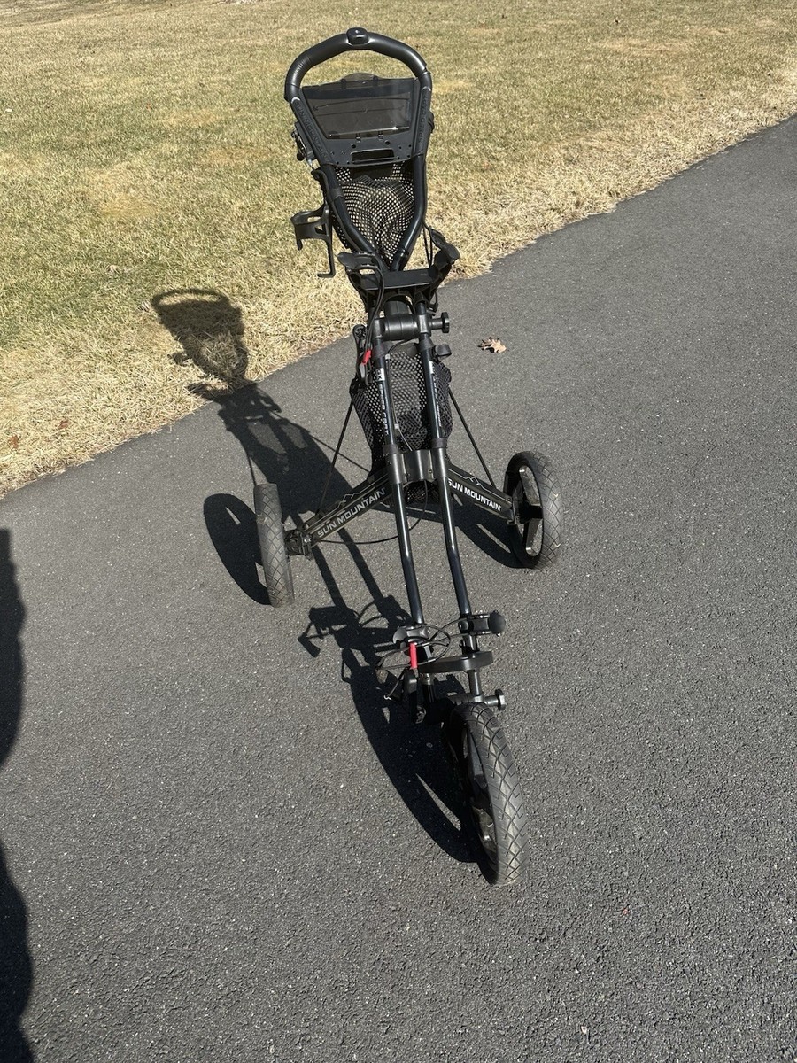Sun Mountain Speed Cart GX Black Golf Push Cart Wheel Foldable W/ Cup  Holder