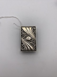 Antique Silver Vesta Cigarette Case 1899 1900 Engraved Scroll