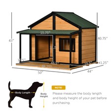 Caseta De Perro Natura Techo Plano XL - Madera Tratada, Patas Ajustables, Para Perros Medianos/Grandes