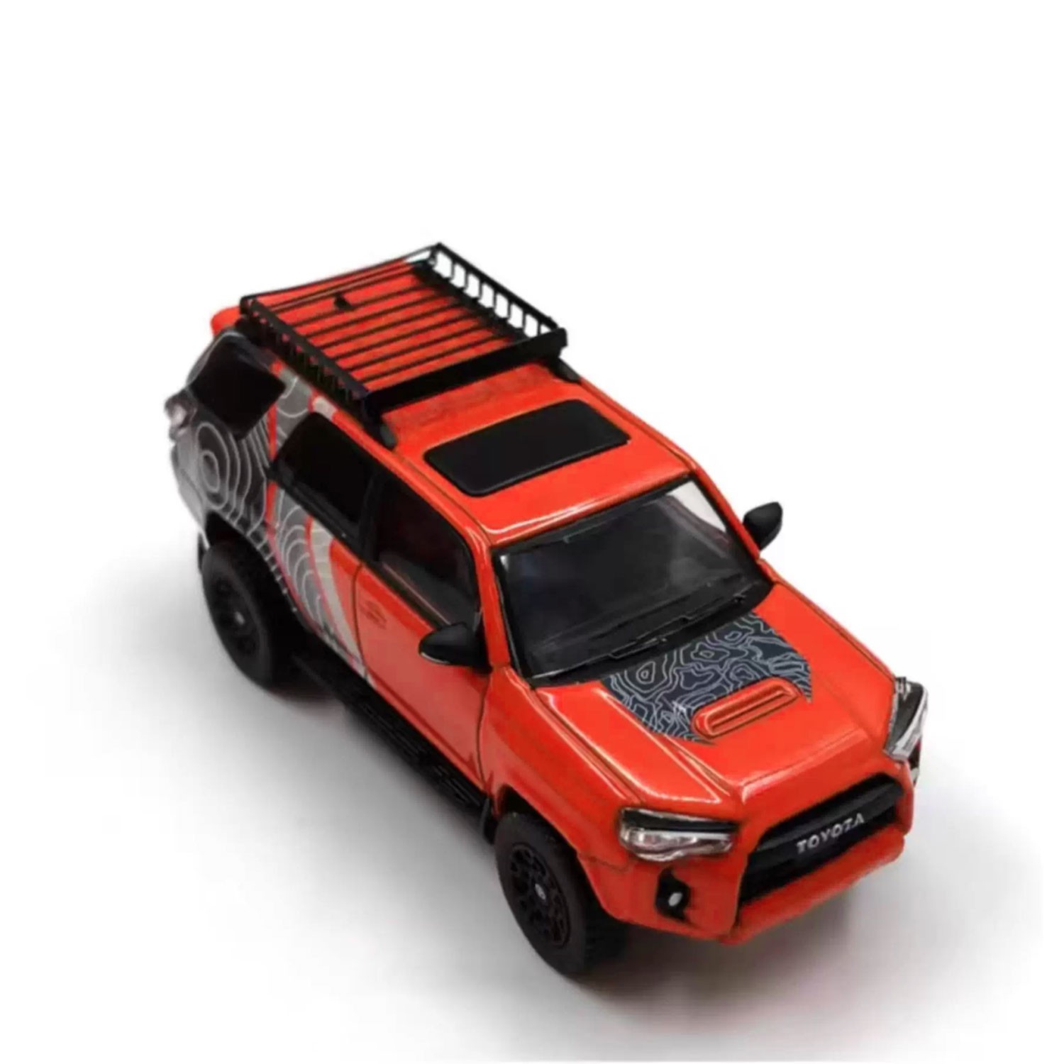 1:64 Toyota 4Runner Orange Diecast Model - Alloy Off-Road SUV Collectible