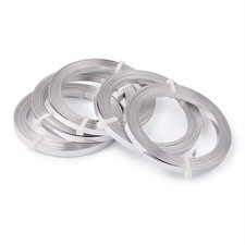 KISSITTY 5 Rolls 5mm Wide Flat Jewelry Artistic Aluminum Wire Silver 18 Gauge...