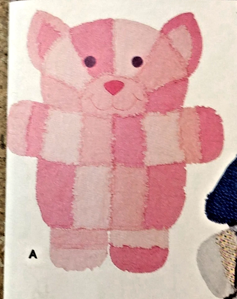 Simplicity 4993 Rag Quilt Wall, Hanging, Throw Blanket Cat, Bear, Dog Uncut - Image 3 of 4