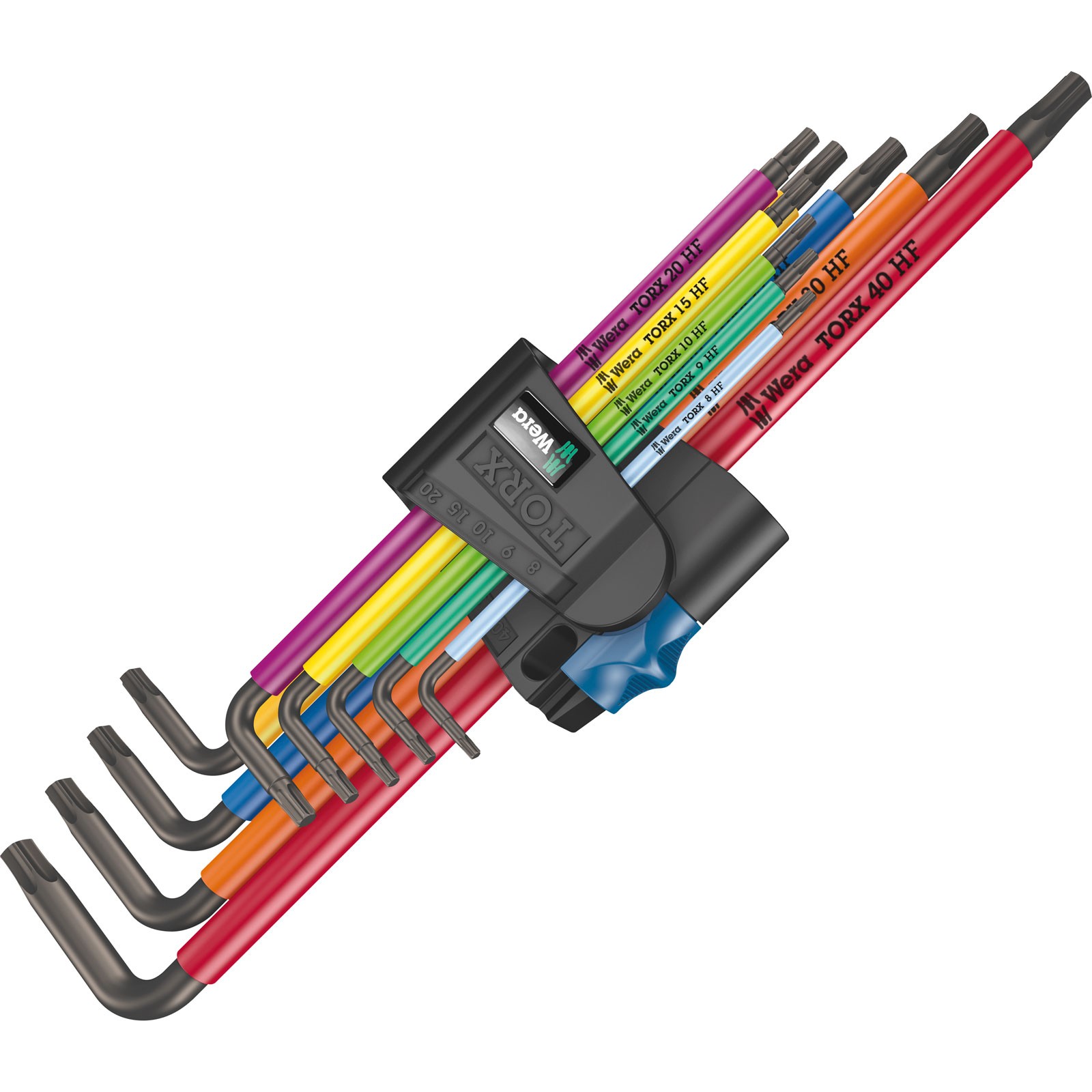 Wera 967 TX SXL TORX® HF Multicolour BL Long L-Key Set TX 8-40 9pc