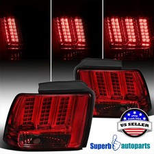 Fits 1999-2004 Ford Mustang Sequential Led Tail Lights Lamps Smoke Pair 99-04 Fits 1999-2004 Ford Mustang Sequential Led Tail Lights Lamps Smoke Pair 99-04