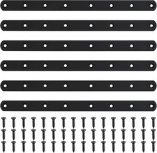 6 Pcs Flat Metal Brackets for Wood Mending Plates, Flat Straight Brace Brackets