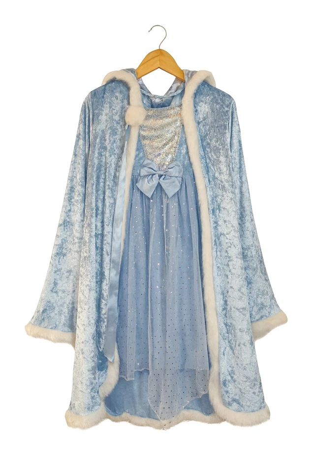 Disney Frozen II Elsa Fantasy Gown Girls Blue Sparkly Princess Dress Flaw - Image 2 of 2