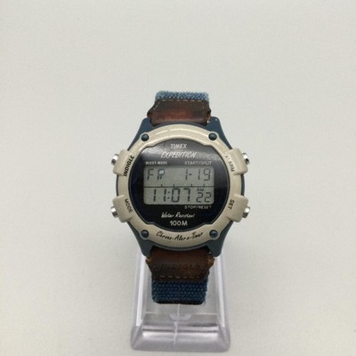 Vintage Timex Expedition Mens Watch 33mm Blue Chrono Alarm  display picture 3