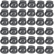 100PCS Double Hole Plastic Cord Lock Spring Stopper Fasteners