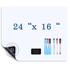 24x16 Inch Magnetic Refrigerator Whiteboard - Single Pack Flexible Dry Erase ...