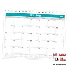 Calendar 2026-2027, 18 Months from July 2026 to December Medium green calendar