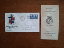 WASHINGTON & LEE UNIVERSITY #982 US FIRST DAY COVER 1949 OFFICIAL WITH INSERT