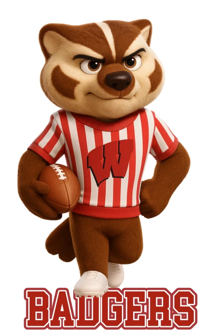 NEW  / Wisconsin Badgers Mascot T-shirt / Wicking Tee - Image 2 of 3