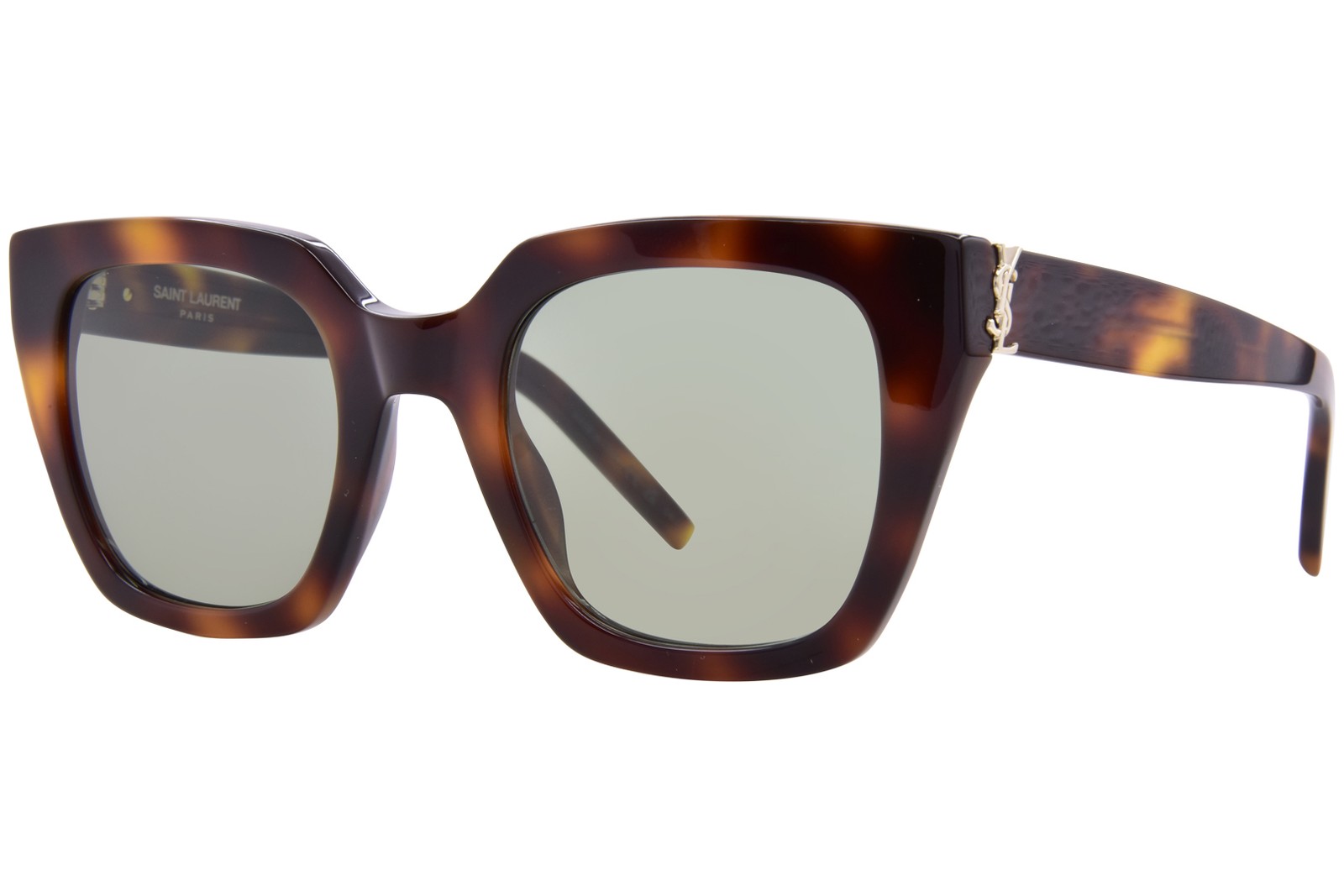 Солнцезащитные очки Saint Laurent SL M143 003 Женские HavanaЗеленые линзы Cat Eye 51 мм 59790₽