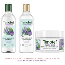 3 x Timotei Rosemary Oil Scalp Balancing Shampoo + Conditioner + MASK 300ml Each 13.32 per litre