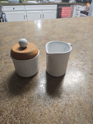 CorningWare French White Creamer And Sugar Set
