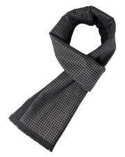 Men's Winter Warm Scarf with Tassels Soft Classic Mens Cashmere 08 black gray