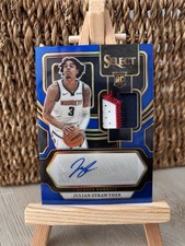 2023-24 Select - Rookie Jersey Autographs Julian Strawther Blue Prizm /49